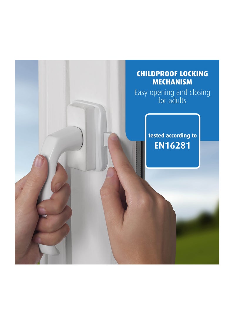 Reer Security Lock for Balcony Doors and Windows Child safety, No Drilling, Easy Installation, White - Image 4