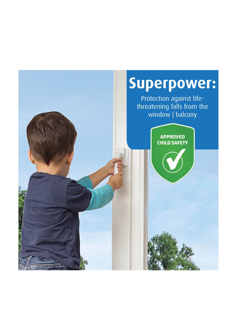 Reer Security Lock for Balcony Doors and Windows Child safety, No Drilling, Easy Installation, White - Image 5