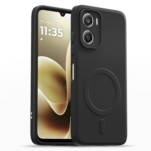 Pikkme Back Cover for Motorola Moto G06 Power Soft Matte Silicone Mag-Safe Design (Mag-Safe Not Support) Camera Protection | Slim Fit Bumper Cover (Black) - Image 1