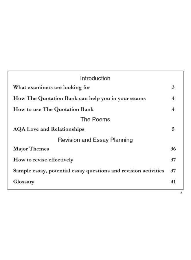 The Quotation Bank: AQA Poetry Anthology - Love and Relationships GCSE Revision and Study Guide for English Literature 9-1 - Image 3