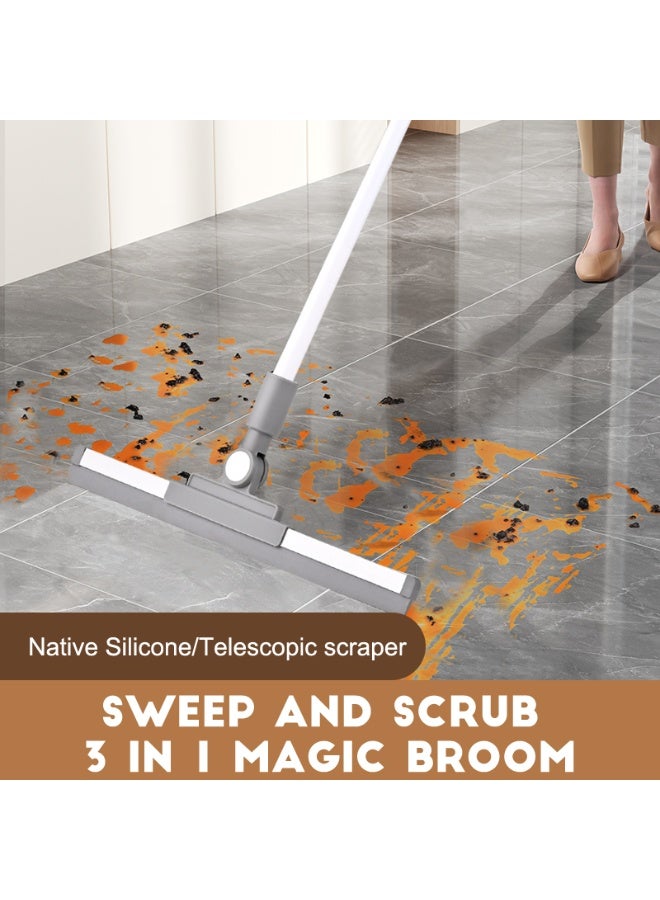 PAACHU Multifunction Magic Broom, Squeegee Broom for Floor, Rubber Silicone Broom with Small Cleaning Brush for Floor Cleaning, Magic Broom Sweeper for Living Room, Kitchen, Bathroom-Easy Dry The Glass - Image 1