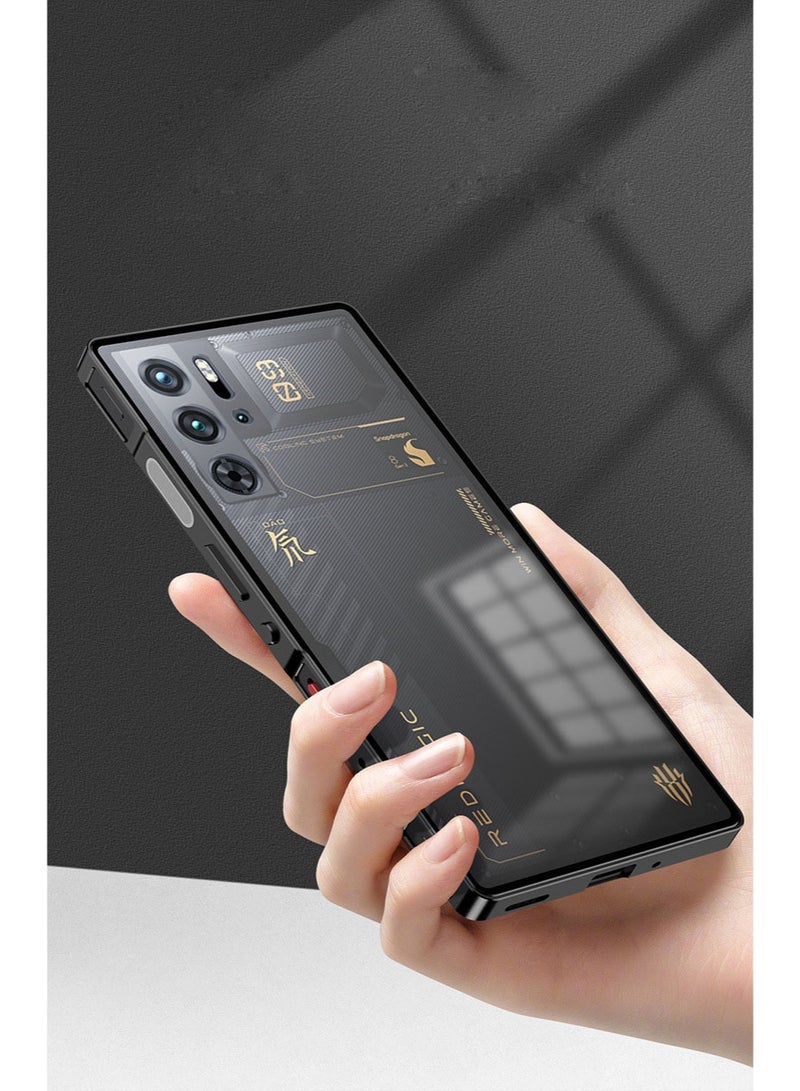 Case Compatible with ZTE Nubia Red Magic 10 Pro/10 Pro+ 5G Case, Aluminium Alloy Metal Frame Matte Frosted Translucent Back Cover Shockproof Protective Shell - Image 3