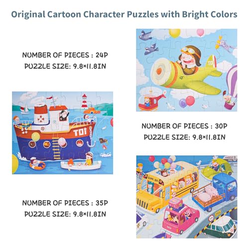 TOI Leveled Puzzles for Kids Aged 3 and Up Toddler Puzzle Preschool Learning Jigsaw Puzzles Large Pieces Educational Game for Boys Girls Classic Education Step 3 - Image 5