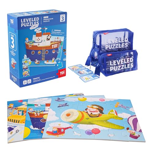 TOI Leveled Puzzles for Kids Aged 3 and Up Toddler Puzzle Preschool Learning Jigsaw Puzzles Large Pieces Educational Game for Boys Girls Classic Education Step 3 - Image 1