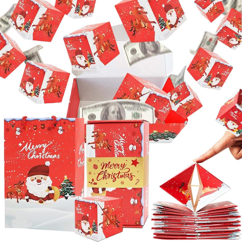 Gosarhey 16pcs Surprise Gift Box Explosion 2025 Merry Christmas Surprise Gift Boxes Creativity Folding Bouncing Red Envelope Gift Box DIY Bouncing Box Photo Album for Christmas Birthday Gifts Red - Image 2