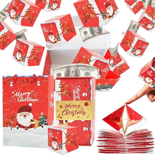 Gosarhey 16pcs Surprise Gift Box Explosion 2025 Merry Christmas Surprise Gift Boxes Creativity Folding Bouncing Red Envelope Gift Box DIY Bouncing Box Photo Album for Christmas Birthday Gifts Red - Image 1