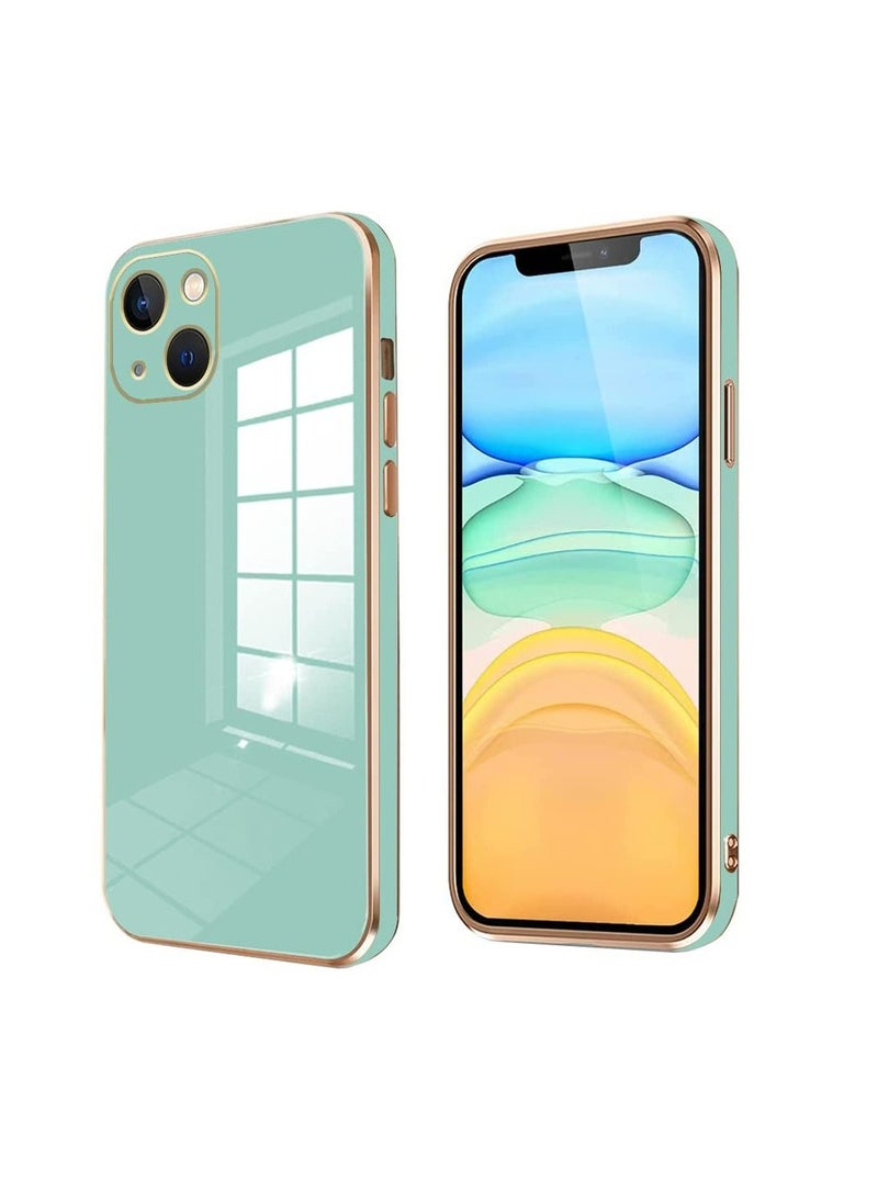 Generic - Iphone 14 Plus Green Mobile Phone Case Cover, Luxury Plating Soft Back Cover, Raised Full Camera Protection - Image 1
