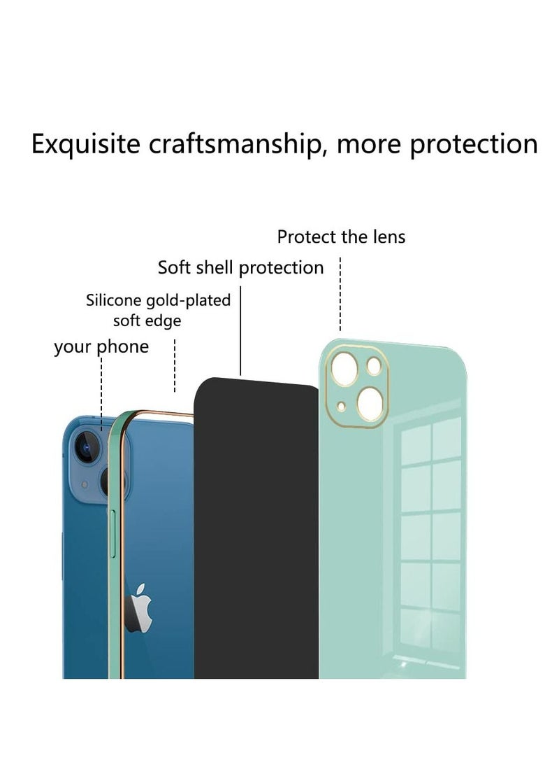 Generic - Iphone 14 Plus Green Mobile Phone Case Cover, Luxury Plating Soft Back Cover, Raised Full Camera Protection - Image 1