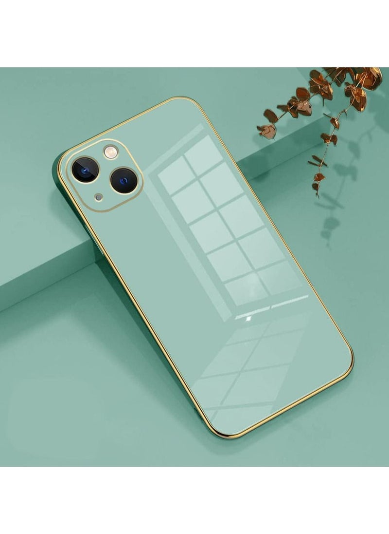 Generic - Iphone 14 Plus Green Mobile Phone Case Cover, Luxury Plating Soft Back Cover, Raised Full Camera Protection - Image 1