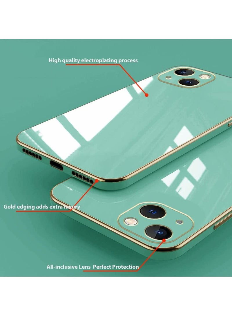 Generic - Iphone 14 Plus Green Mobile Phone Case Cover, Luxury Plating Soft Back Cover, Raised Full Camera Protection - Image 1