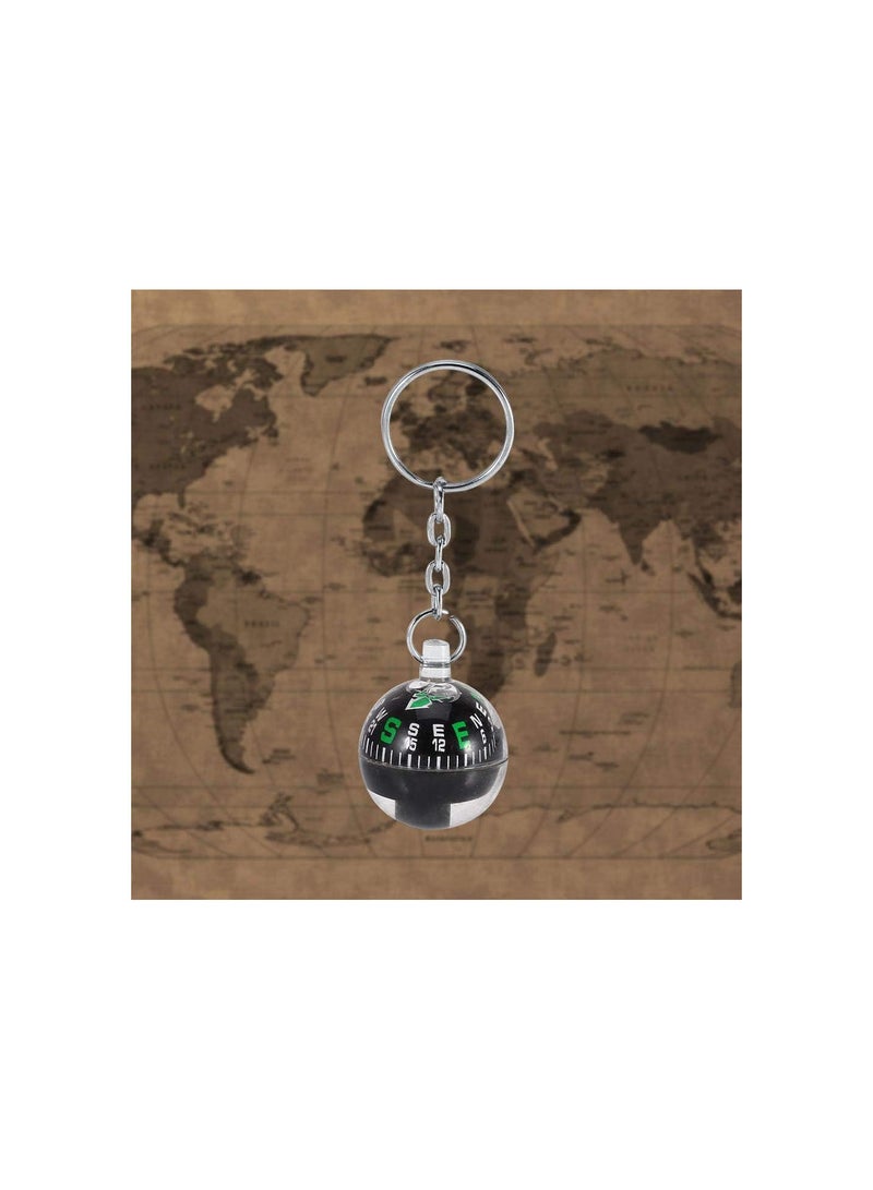 GGOOT Ball Keychain Compass-28mm Spherical Keychain Liquid-Filled Compass for Camping Hiking Trip Outdoor - Image 2