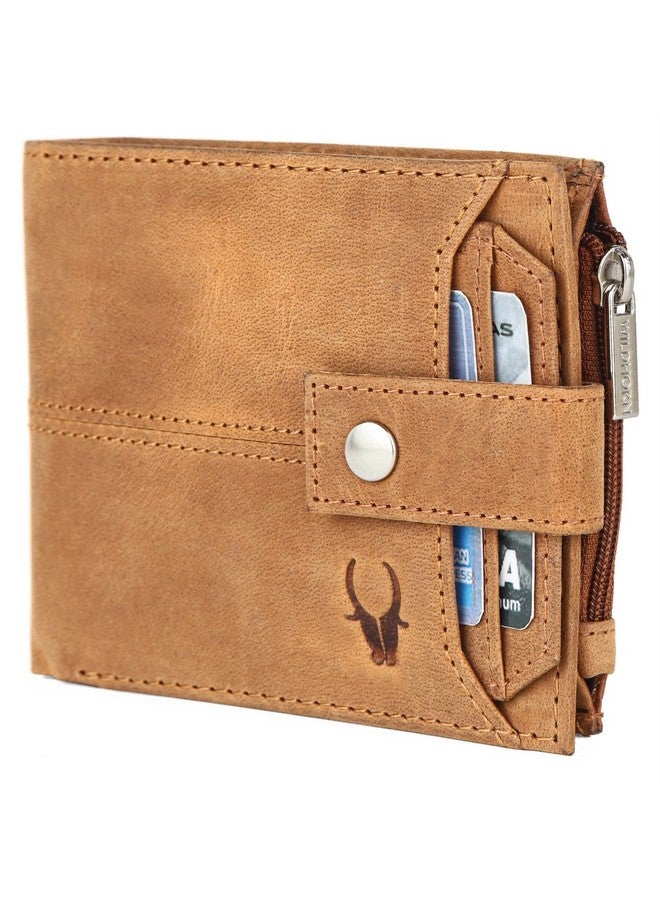 WildHorn Leather Wallet for Men | Ultra Strong Stitching | Handcrafted | Zip Wallet with 9 Card Slots | 2 ID Slots (Brown N) - Image 1