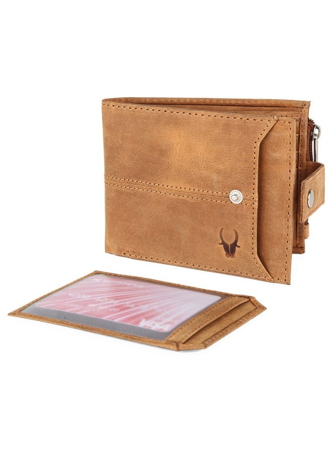 WildHorn Leather Wallet for Men | Ultra Strong Stitching | Handcrafted | Zip Wallet with 9 Card Slots | 2 ID Slots (Brown N) - Image 5