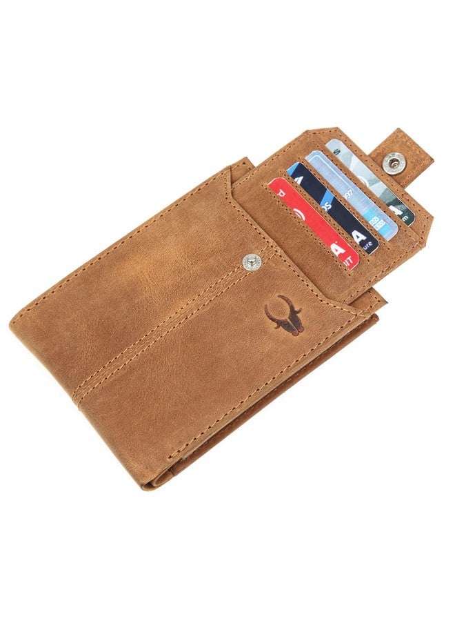 WildHorn Leather Wallet for Men | Ultra Strong Stitching | Handcrafted | Zip Wallet with 9 Card Slots | 2 ID Slots (Brown N) - Image 3