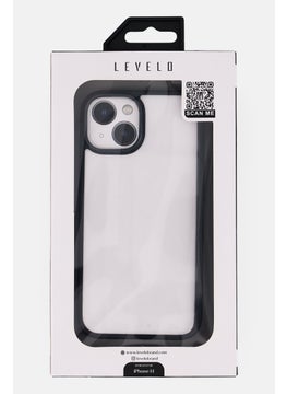 LEVELO iPhone 14 Solo Clear Back Phone Case, Black  - Image 1