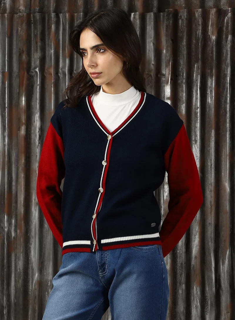 HIGH STAR Women's Multicoloured 100% Acrylic Solid Sweater