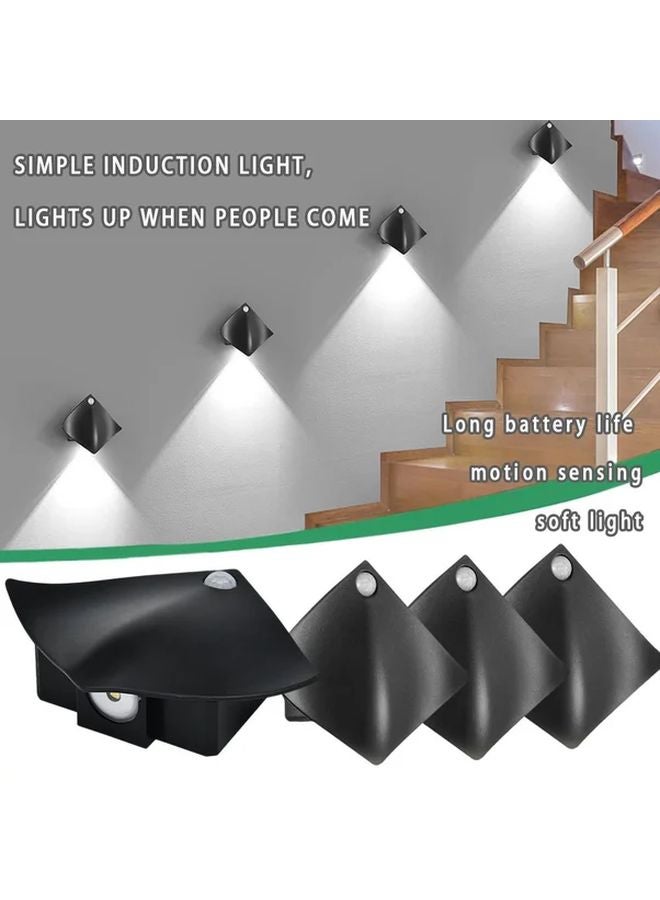 4 قطع إضاءة LED ذكية داخلية للجدار مع حساس حركة، مصباح ليلي حديث - Image 1