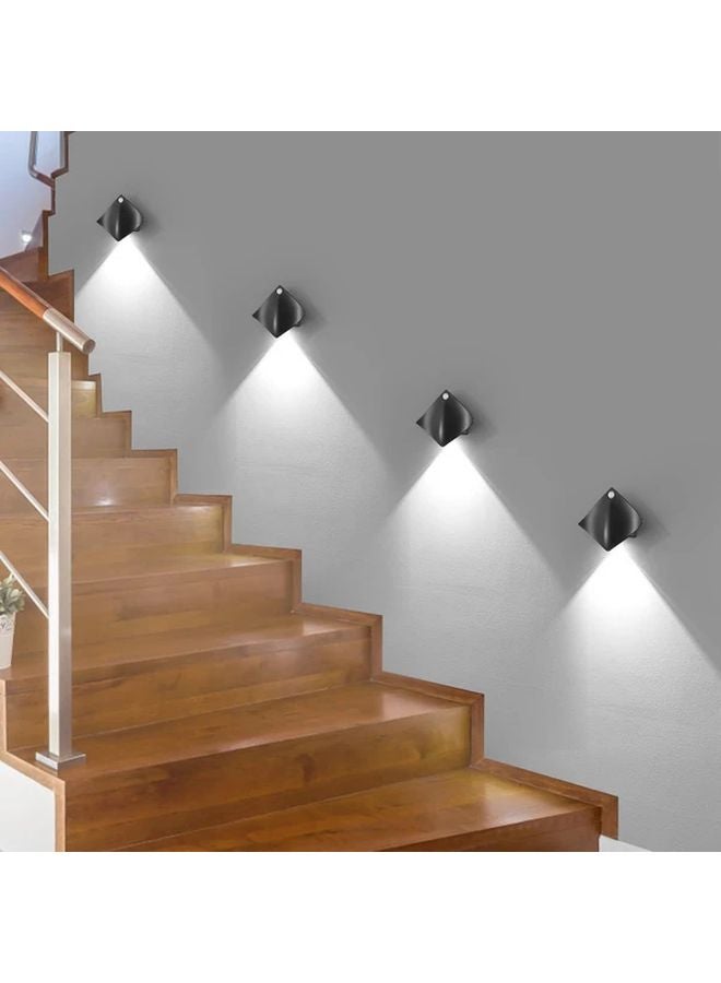 4 قطع إضاءة LED ذكية داخلية للجدار مع حساس حركة، مصباح ليلي حديث - Image 3