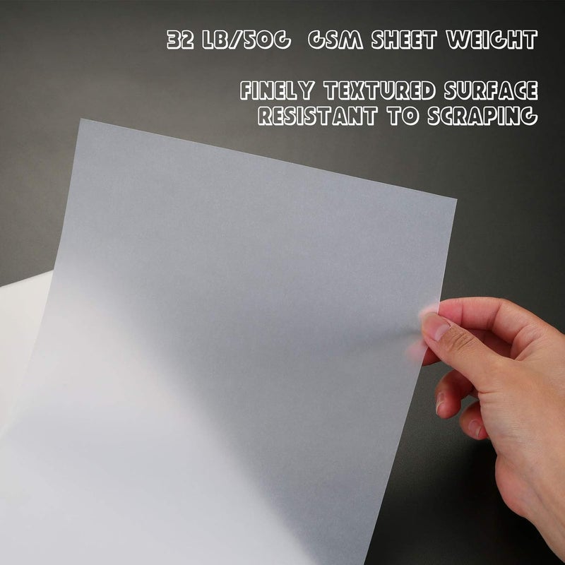 Image Tracing Paper, A4 Size 9”x12” 250 Sheets Artist’s Translucent Tracing Paper for Pencil, Marker and Ink - Trace Images, Sketch, Preliminary Drawing, Overlays 32 LB / 50 GSM - Image 2
