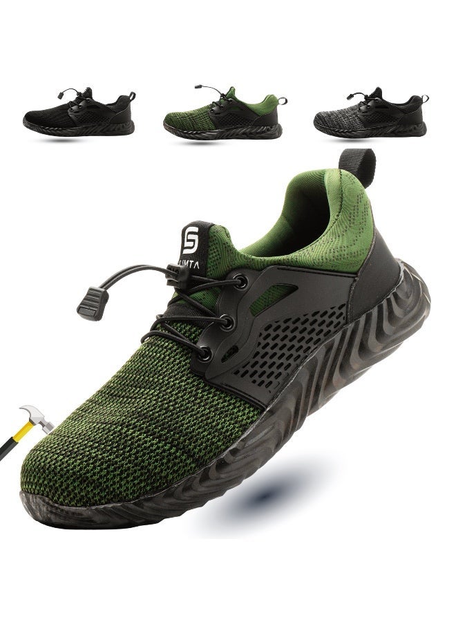 SLIMTA Safety Shoes for Men and Women, Steel Toe Boots, Lightweight Breathable Work Sneakers, Non-Slip Puncture Proof Industrial Protective Footwear - Image 1