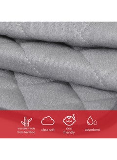 Moonsea Moonsea Diaper Changing Pad Liner, Bamboo Terry Waterproof Changing Pad Mat, Quilted Absorbent Bassinet Liner Washable, 3 Pack Large 14"x 27" Reusable Changing Table Pad Protector Grey  - Image 5