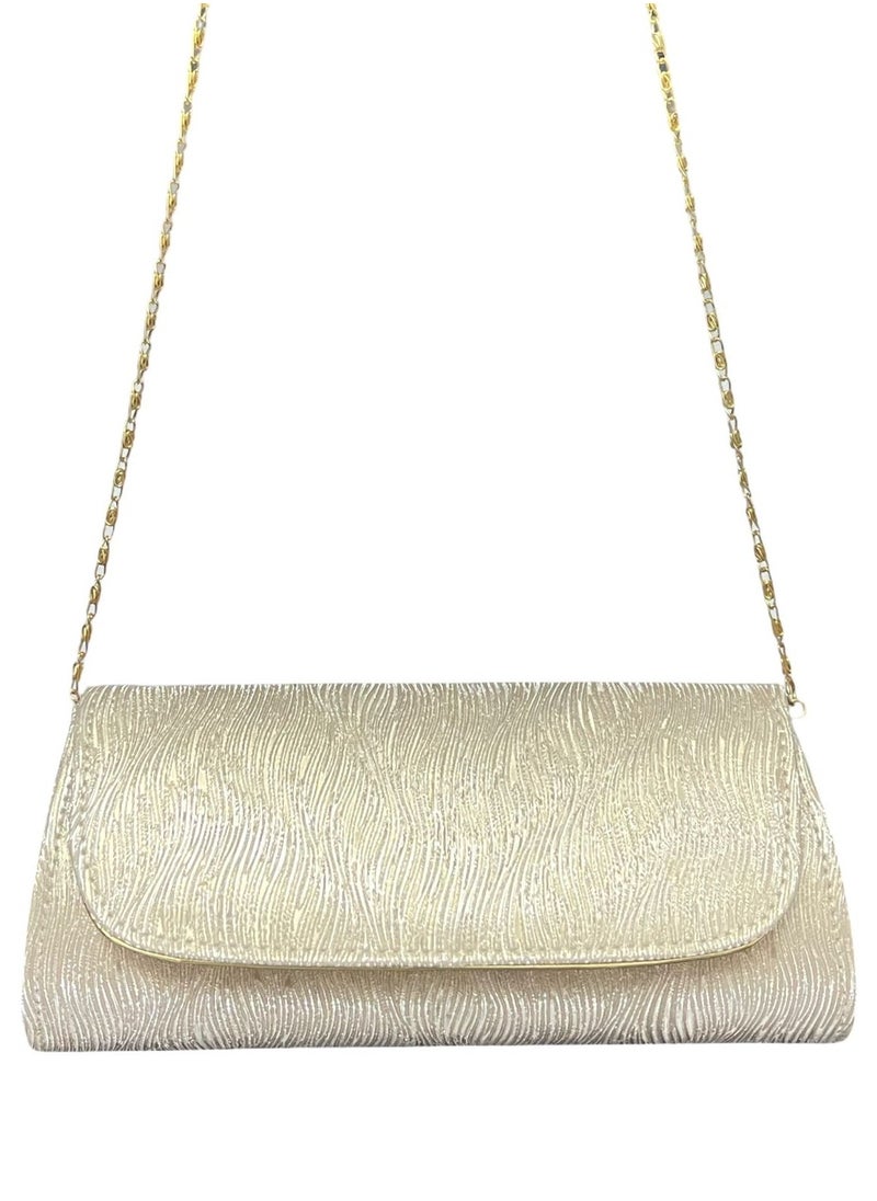 Vbranda Elegant evening clutch with a long rectangular shape, fully embellished with sparkling details VS-30-GOLD  - Image 1