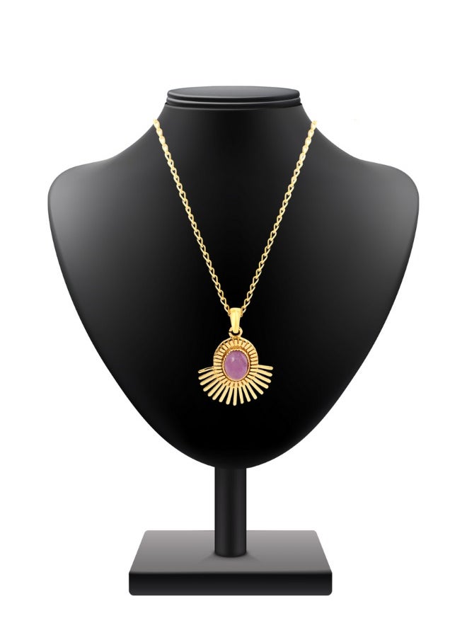 Radiant Handcrafted Purple Amethyst Necklace for Women - Elegant Radiation Protection and Style Statement