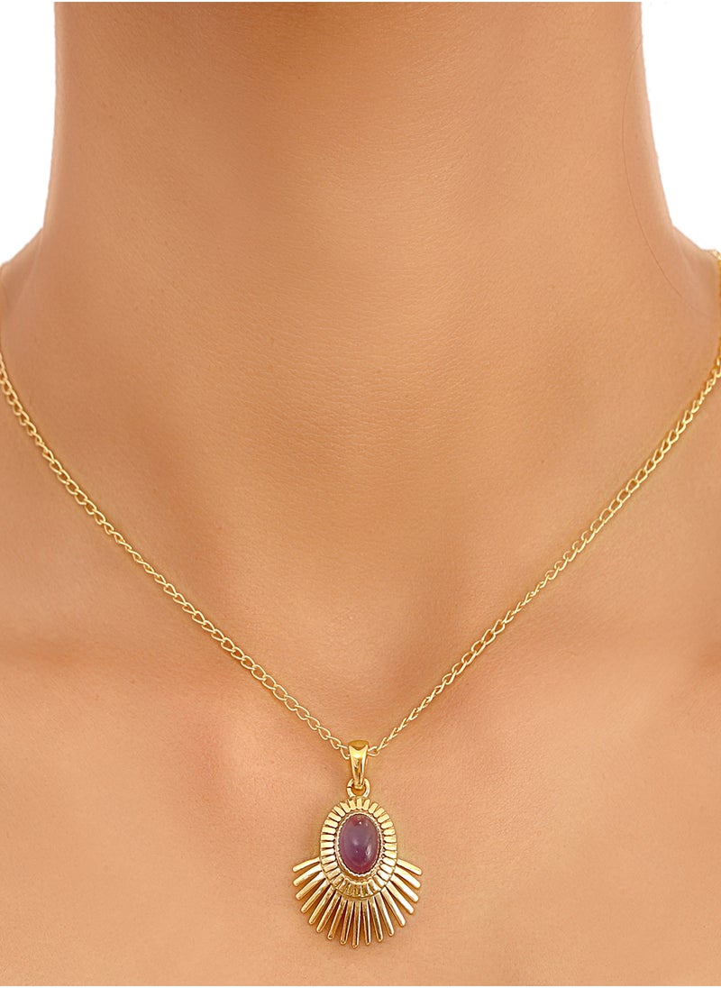 Radiant Handcrafted Purple Amethyst Necklace for Women - Elegant Radiation Protection and Style Statement