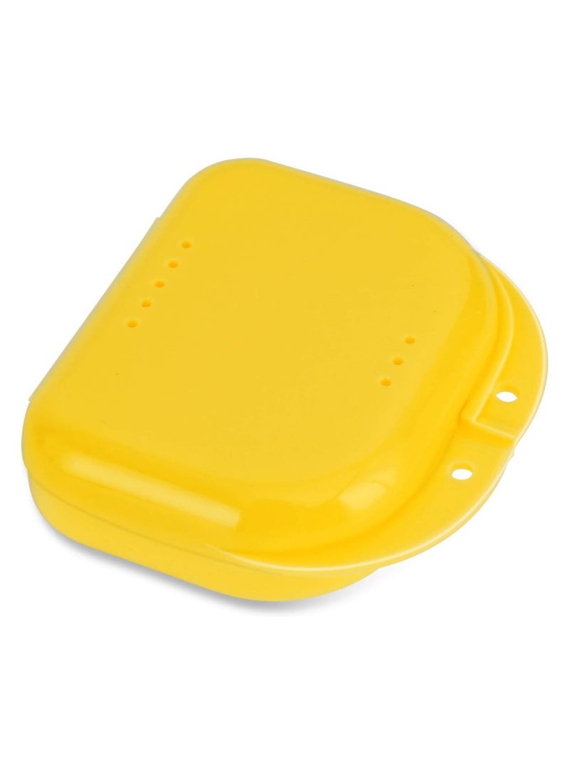 Generic Retainer Case for Dental Braces, Orthodontic Retainer Storage Case, Clear Retainer Holder Box for Dental Braces, Retainer Holder, Mobile Retainer Storage Box for Post-Orthodontic Teeth Retention, Retainer Case, Night Guard Storage Case, Dental Braces Container, Storage Box for Orthodontic Braces, Portable Box for Removable Teeth Aligners and Retainers, Night Guard, Portable Retainer Bag, Travel-Friendly Case for Protecting Retainers from Breakage with Ventilation Holes and Easy to Clean, Dental Appliance Storage Case - Color Yellow  - Image 2