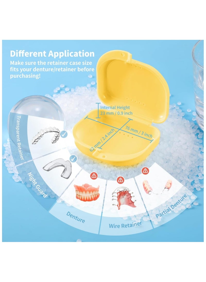 Generic Retainer Case for Dental Braces, Orthodontic Retainer Storage Case, Clear Retainer Holder Box for Dental Braces, Retainer Holder, Mobile Retainer Storage Box for Post-Orthodontic Teeth Retention, Retainer Case, Night Guard Storage Case, Dental Braces Container, Storage Box for Orthodontic Braces, Portable Box for Removable Teeth Aligners and Retainers, Night Guard, Portable Retainer Bag, Travel-Friendly Case for Protecting Retainers from Breakage with Ventilation Holes and Easy to Clean, Dental Appliance Storage Case - Color Yellow  - Image 3