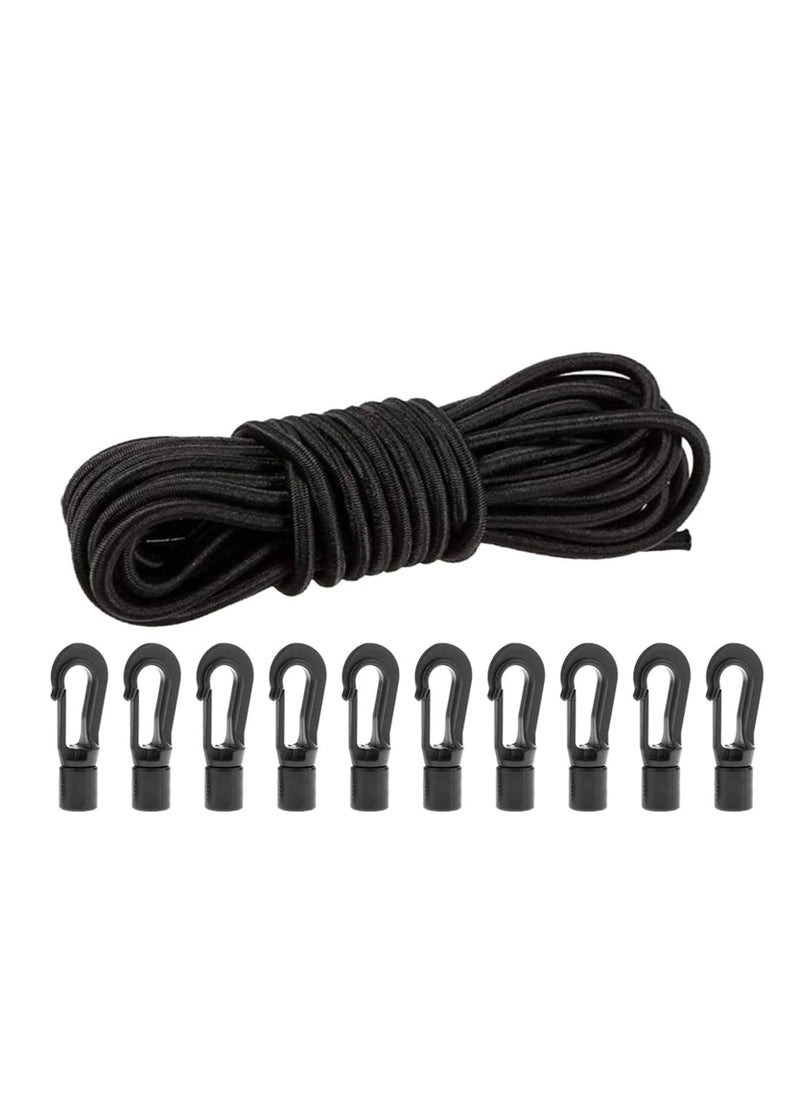 Arabest Elastic Bungee Shock Cord - Kayak Stretch String Rope with Bungee Shock Cord Hook Suitable for Kayaks Boat Camping Accessories, Exercise, Fitness and Outdoor Enthusiasts  - Image 1