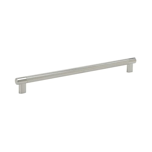Amerock Kitchen Cabinet Pull Polished Nickel 1258 in 320 mm CentertoCenter Bronx 1 Pack Furniture Hardware Cabinet Handle Bathroom Drawer Pull - Image 1