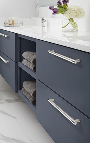Amerock Kitchen Cabinet Pull Polished Nickel 1258 in 320 mm CentertoCenter Bronx 1 Pack Furniture Hardware Cabinet Handle Bathroom Drawer Pull - Image 3