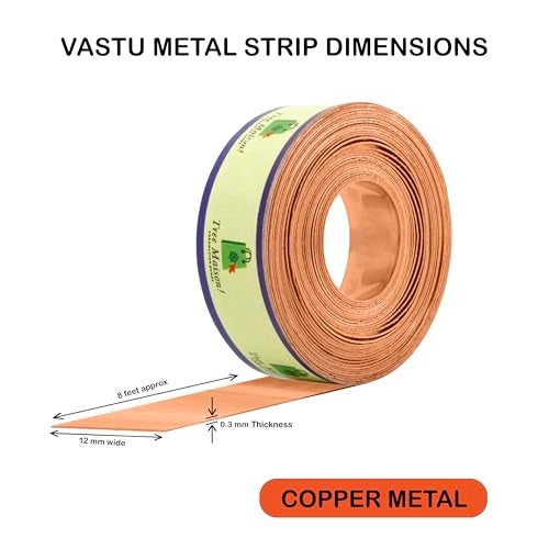 TREEMAISON Vastu Copper Strip | Width- 0.5 Inch | Thickness - 0.3mm | Length- 8 Feet Approx | Zone Balancing | Vastu Copper Strip for Toilet Correction | Copper Strip for Vastu | Pack of 1 - Image 3