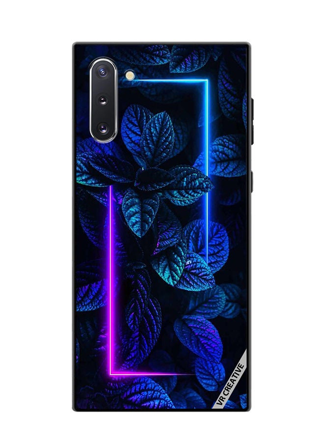 VR CREATIVE Protective Case Cover For Samsung Galaxy Note10 5G Blue Foliage Plants Neon Design Multicolour - Image 1