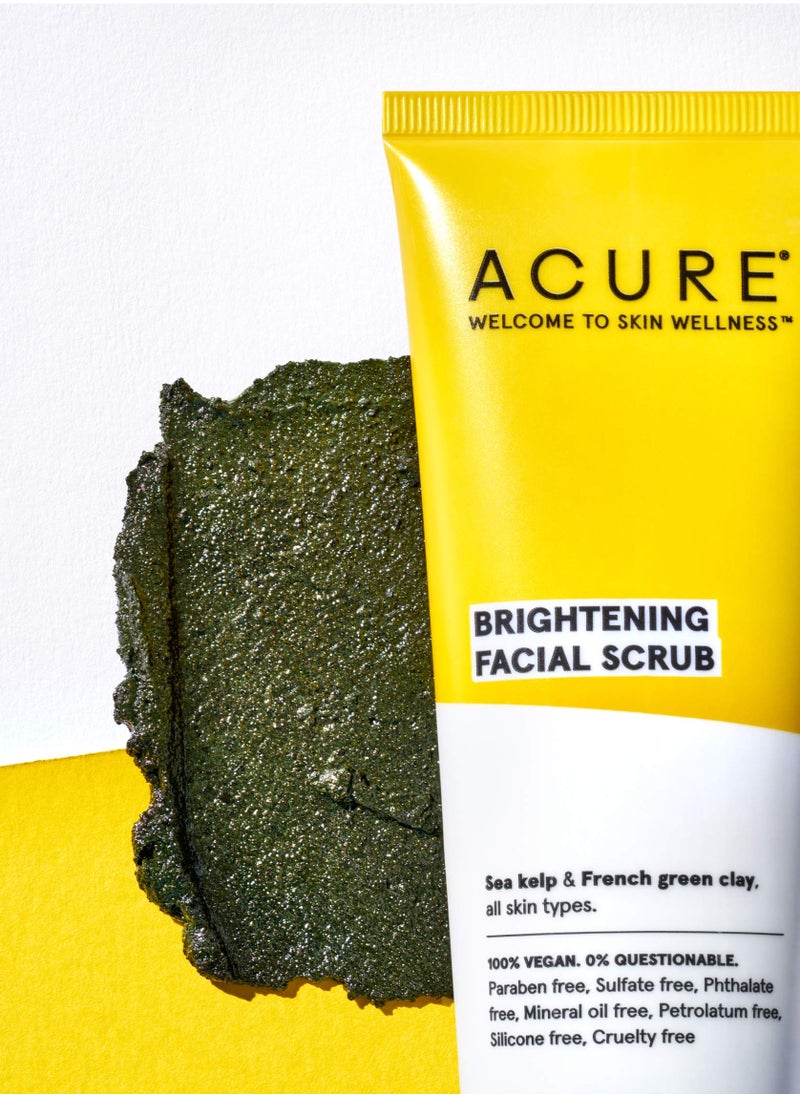 Acure Acure Brightening Facial Scrub Duo Pack - 4 Fl Oz Each - 2 Pack - All Skin Types, Sea Kelp & French Green Clay Softens, Detoxifies and Cleanses  - Image 5