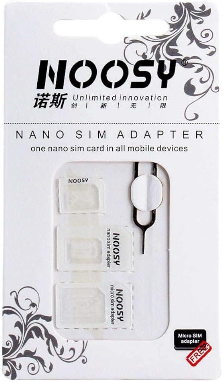محولات عامة لبطاقات SIM من نوع Nano SIM إلى Micro SIM وبطاقات SIM القياسية لجميع الهواتف، لون أبيض