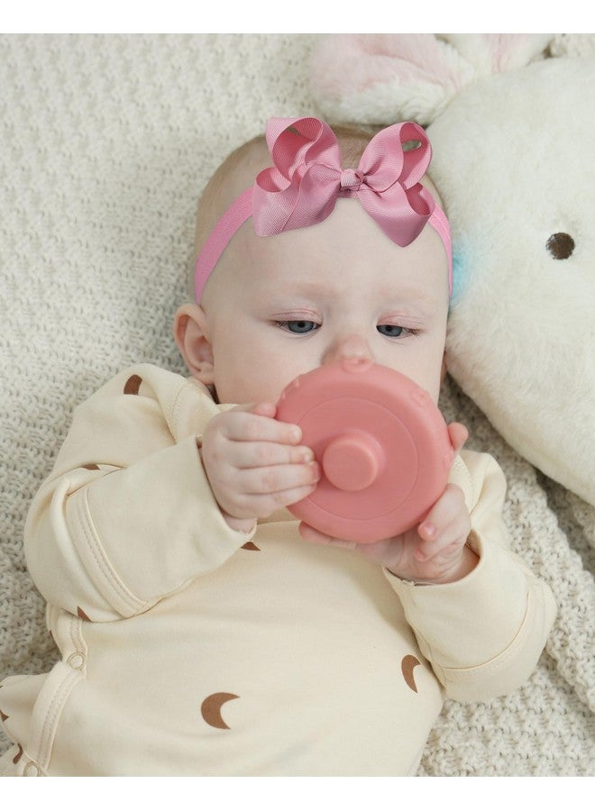 چولي بوز عصابات رأس للبنات الصغيرات، 3 قطع من شرائط الشعر المصنوعة من الحرير الخشن مقاس 4 بوصات - أبيض، كريمي، وردي، للبنات الصغيرات والرضع والأطفال الصغار والمراهقين والأطفال