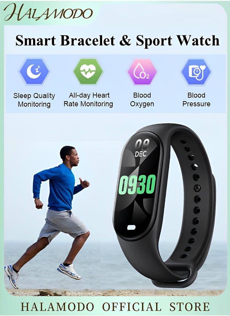 HALAMODO M8 Smart Bracelet Fitness Tracker Watch Bluetooth Sport Watch HD Screen Heart Rate Blood Oxygen Sport Watch Long Battery Life Watch  - Image 1