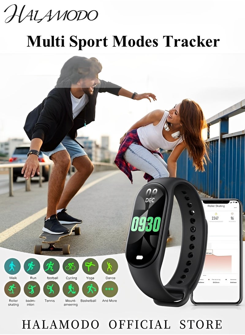 HALAMODO M8 Smart Bracelet Fitness Tracker Watch Bluetooth Sport Watch HD Screen Heart Rate Blood Oxygen Sport Watch Long Battery Life Watch  - Image 2