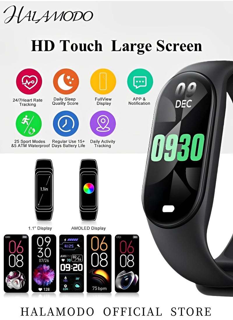 HALAMODO M8 Smart Bracelet Fitness Tracker Watch Bluetooth Sport Watch HD Screen Heart Rate Blood Oxygen Sport Watch Long Battery Life Watch  - Image 3