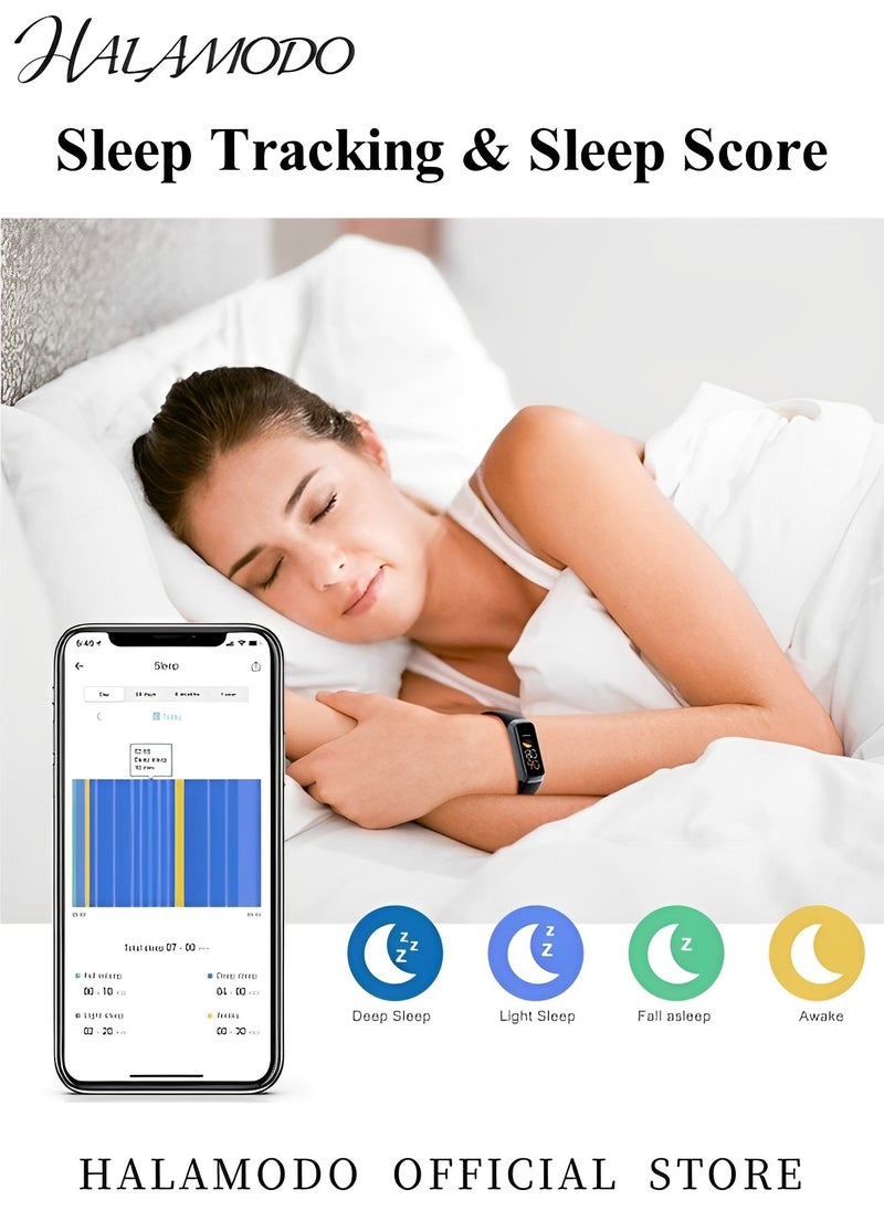 HALAMODO M8 Smart Bracelet Fitness Tracker Watch Bluetooth Sport Watch HD Screen Heart Rate Blood Oxygen Sport Watch Long Battery Life Watch  - Image 5