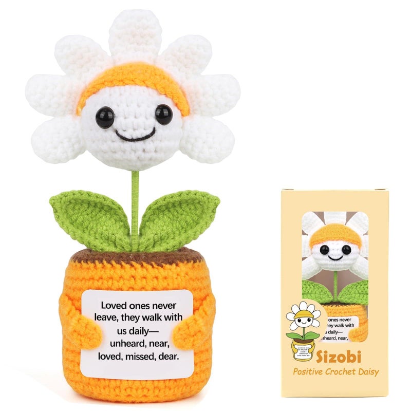 Sizobi Memorial Gifts, Sympathy Gifts for Loss of Loved One, Remembrance Bereavement Grief Gift, Condolence Sympathy Sentimental Gift for Mom Dad, Father Mother Friends,Emotional Support Crochet Daisy - Image 1