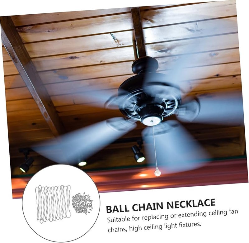 TEHAUX 2 حزمة سلسلة خرز معدنية متينة لسحب امتداد مراوح السقف والمصابيح - Image 3