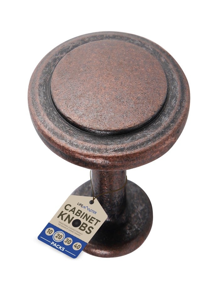 لايف ماستر مجموعة Lifemaster لترقية خزائن مطبخك - 20 قطعة من مقابض الخزائن مقاس 1-1/4 بوصة - تشطيب برونزي مصقول بالزيت، تصميم عصري، هيكل متين من سبائك الزنك - Image 1