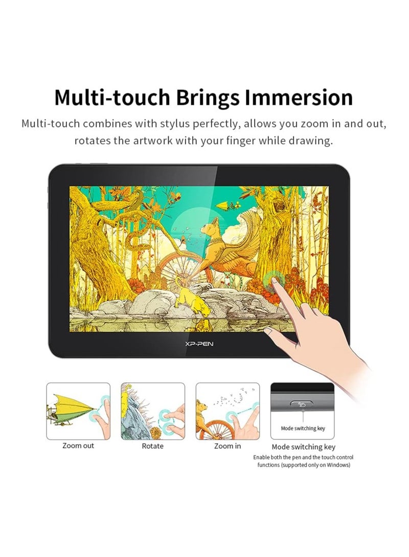 XP-PEN أرتيست برو 16TP شاشة رسومات 4K QHD، شاشة رسم متعددة اللمس بحجم 15.6 بوصة، لوح رقمي مع 8192 مستوى ضغط، قلم خالٍ من البطارية. - Image 3