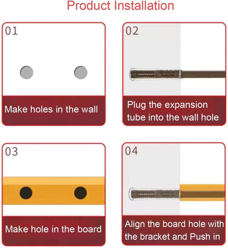 Floating Shelf Brackets, Heavy Duty Invisible Shelf Brackets,DIY Custom Hardware Blind Supports Shelves (4, (Ø10 x100 MM)) - Image 4