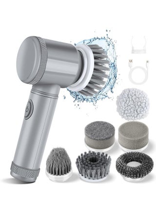 Electric Spin Scrubber, Household Cleaning Brushes, Electric Scrubber for Bathroom, Handheld Spin Scrubber with 6 Replaceable Heads, Cordless Cleaning Brush for Cleaning Shower, Floor, Grout, Tub (Gray) - pzsku/ZC824B333CC009B599E16Z/45/_/1727674988/af2b2c5e-5fc0-4929-a4af-b79fd6ae79b0