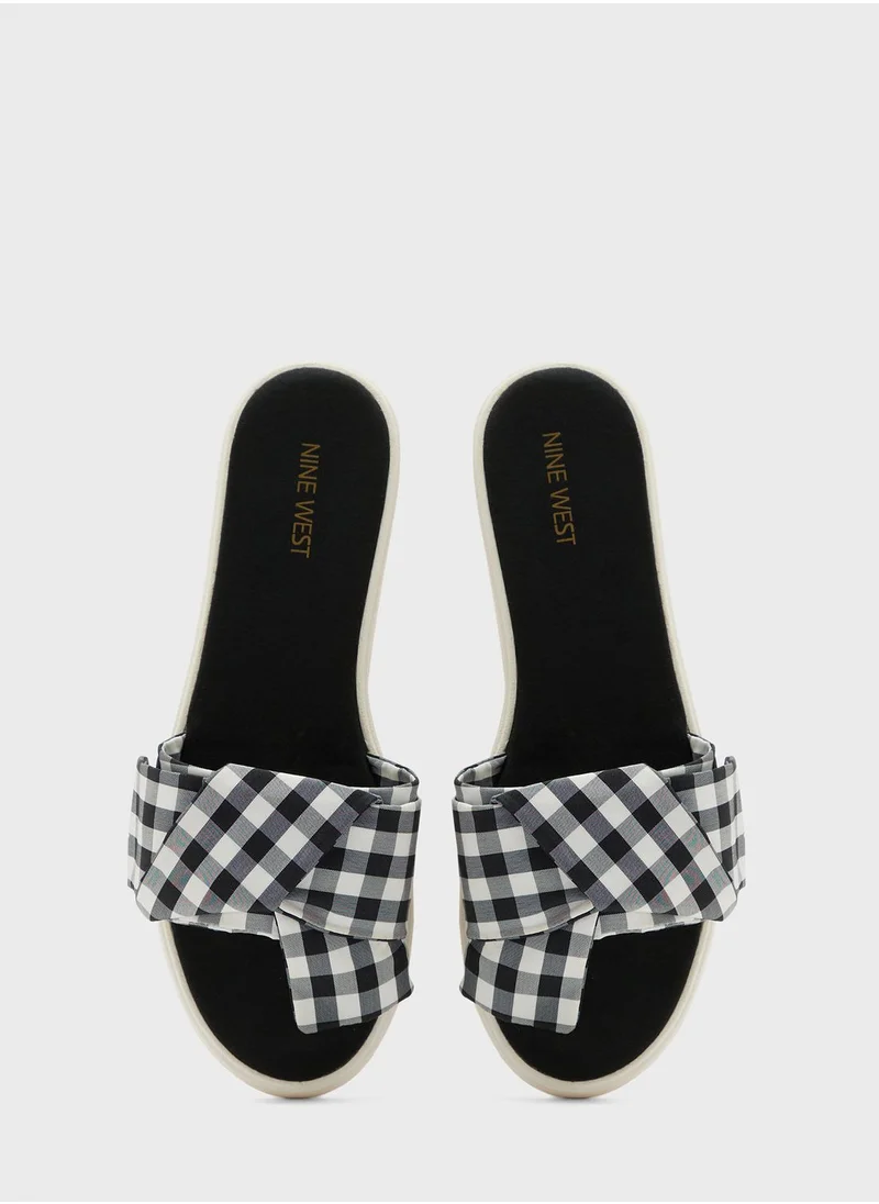 NINE WEST Checked Sandals
