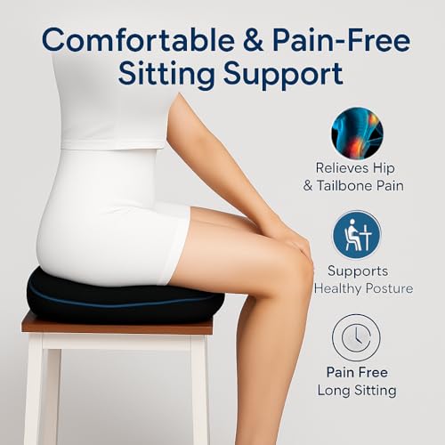 Kiimora Donut Pillow for Tailbone Pain Relief, Orthopaedic Ring Cushion for Piles, Hemorrhoids Pillow and Postpartum, Sciatica Support Seating Cushion for Office Chair, Coccyx and piles pillow sitting - Image 2